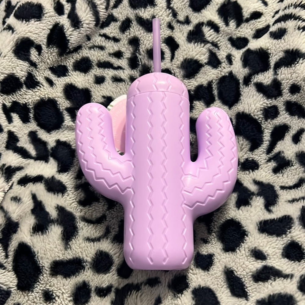 Pink Sky Cactus Cup with Straw